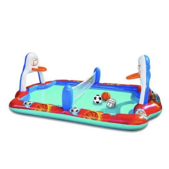 Banzai Sports Arena Splash Pool 4 in 1 Fun 95" x 66" x 32" - Picture 3 of 8